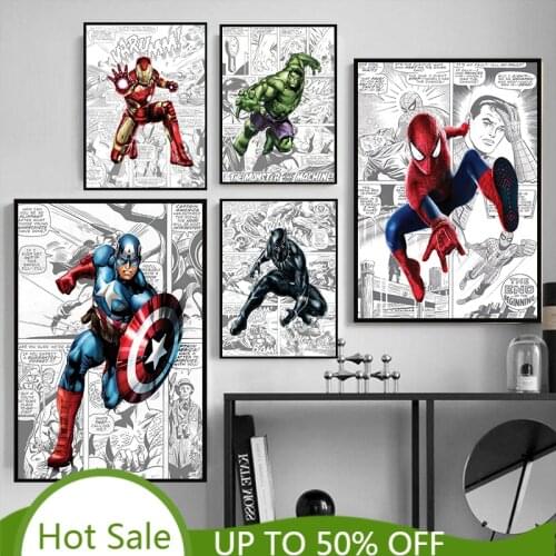 DIY Diamond Painting Captain America Marvel Comics Avengers Spiderman Posters Wall Art Diamond Embroidery for Room Home Decor