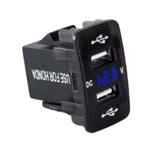For Honda Car 2USB Charger Voltmeter Display Car Charger Socket Modified Original Car Phone Dual USB Charger 2USB