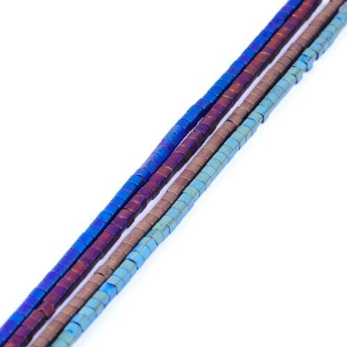 4colors 2.5mm Natural Stone Hematite Beads Matt Square shape Loose beads for DIY Necklace Bracelet Jewelry Making Accessories