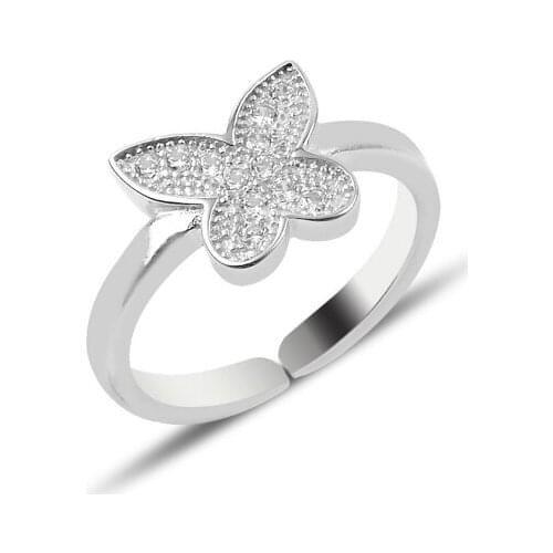 Silverlina Silver Zircon Stone Butterfly Child Ring