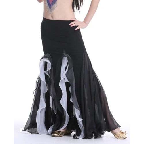 Cheap Dancewear 9 Colors Belly Dancing Clothing Long Fish Tail Skirts Wrapped Spandex Skirts Belly Dance Skirt for Women