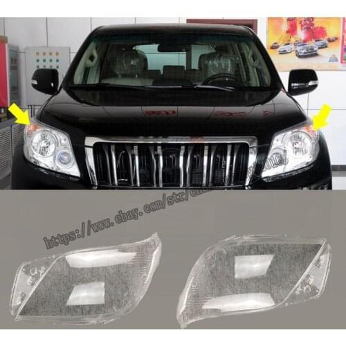 For Toyota Prado FJ150 2010-13 Left & Right Headlamp Lens Headlight Cover Lenses Car modification accessories