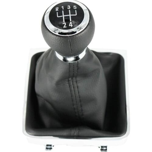 For VW Passat B6 b7 CC 3C R36 TDI TFSI TSI 2006-2015 New 5 Speed Car Shift Gear Knob Covered PU Leather With Chrome