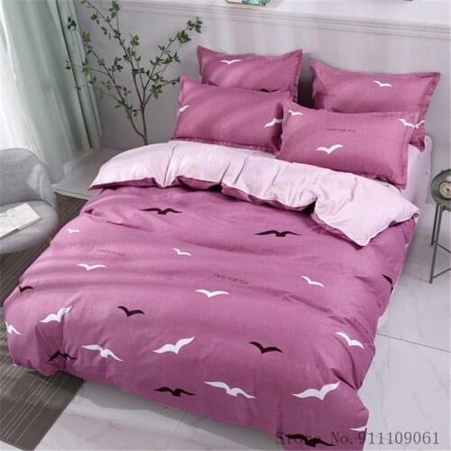 Home Textile Duvet Cover Pillowcase Bed Sheet Purple Bedding Set Children and Adult Bed Linens King Queen Twin Size Bedclothes