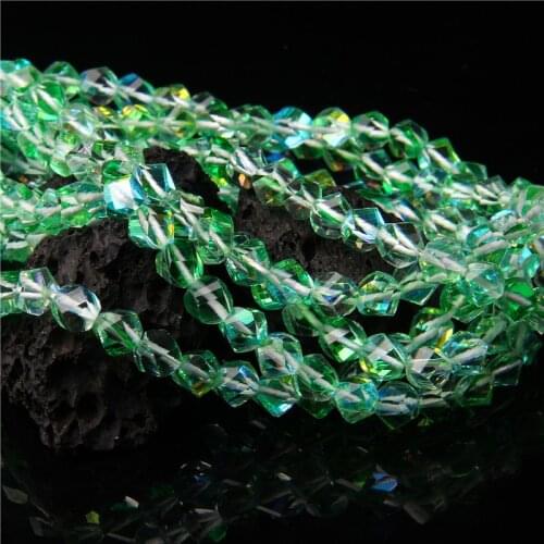 Faceted Flash Stone Beads 6mm 8mm 10mm Round Green Austrian Crystal Loose Beads Glitter Moonstone Beads for Jewelry Supply 15"