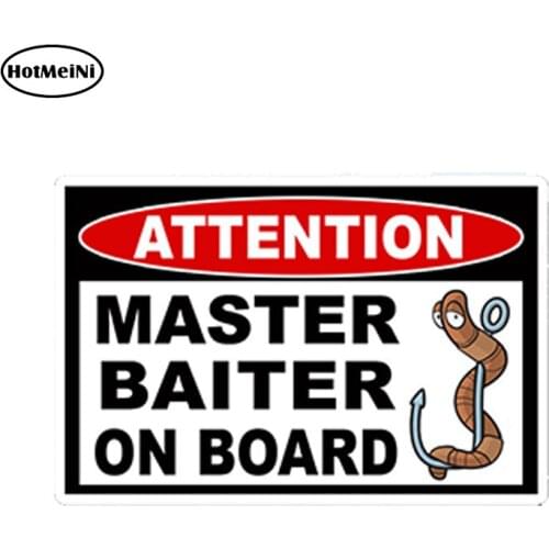 HotMeiNi Car Styling Car Sticker Master Baiter Fishing Sticker Decal Fisherman Fish Boating Boat Bait Graphic13cm* 9cm