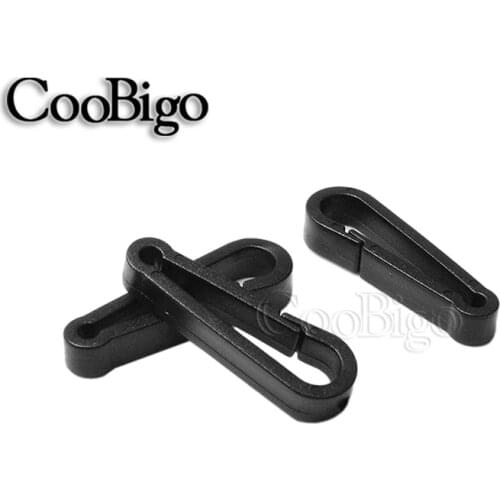 10pcs/lot Black Plastic Snap Clip Hooks Mini Carabiner Backpack Paracord Strap Hooks Cord Lanyard DIY Accessories