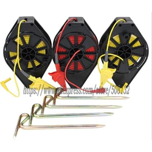 Red/Yellow Cable Reel and Earth Nail for GEO Earth Ground Resistance Meter Use For 1621 1623 1625 Kyoritsu 4105A 4105AH 4102AH