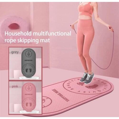 8mm Yoga Mat Non-Slip Exercise Cushioning Mute Silent Jump Rope Mat Jump Rope Yoga Indoor Fitness Equipment Anti-Noice Mat