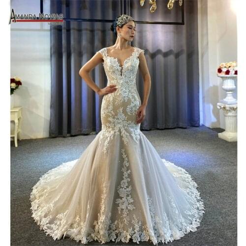 Beautiful mermaid lace wedding dress