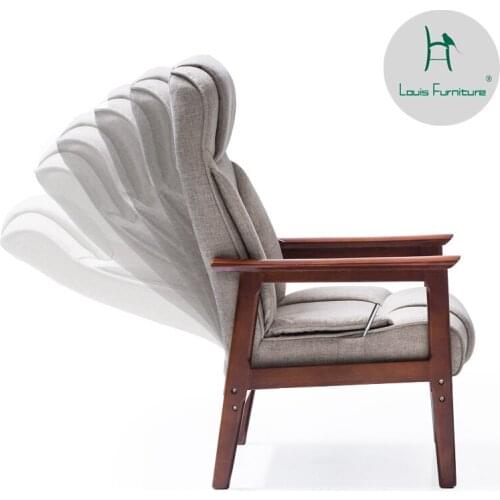 Louis Fashion Living Room Chairs home leisure modern minimalist wooden armchair meridian Hugh