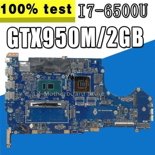 Laptop Motherboard For Asus Q534U Q534UX Q534UQ Q534UQK Mainboard with GTX950M/2GB Video card I7-6500U 8GB RAM