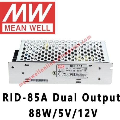 Mean Well RID-85A 88W 5V/12V Dual Output Switching Power Supply meanwell online store
