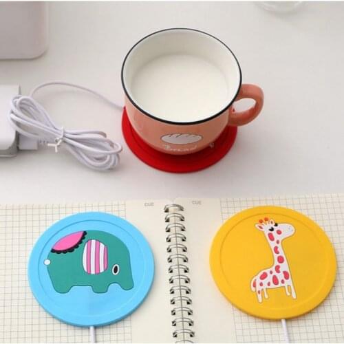 Cute Cartoon Silicone Heat Cup Mat Warmer Portable USB Coaster Desktop Coffee Cup Mug Mat Pad Heater Water Heating For Office