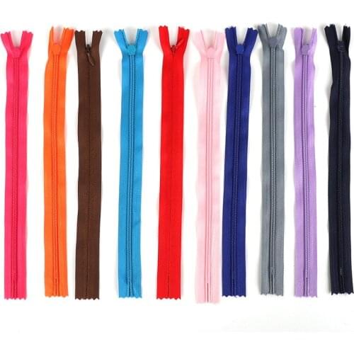 10pcs 3#2.3cm wide 28cm 35cm 40cm 50cm 55cm 60cm Long Invisible Zippers multiple colour DIY Nylon Coil Zipper For Sewing Clothes