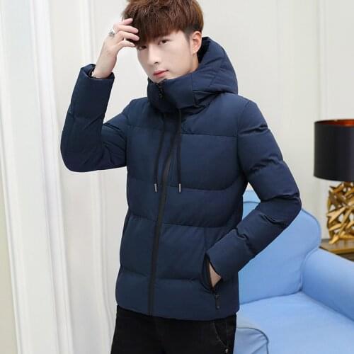 Mens padded hooded parka padded thick warm jacket men coat 2020 new winter jacket male students parkas down cotton jackets
