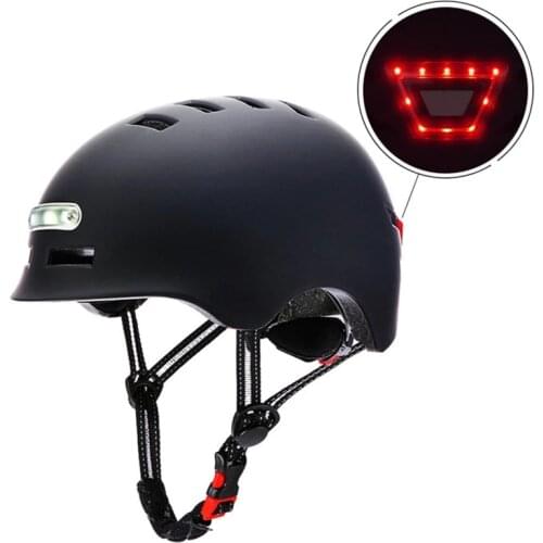 Men Women Bicycle Helmet Waterproof Bicycle Smart Flash Helmets Back Light Mountain Road Electric Scooter Helmet 54-61 CM