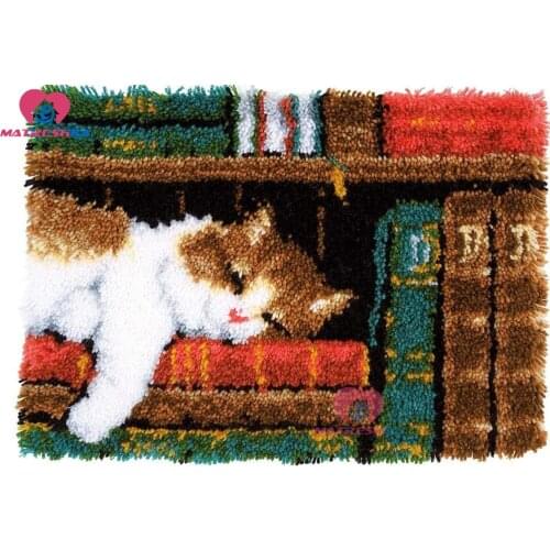 Latch Hook Rug Kits"sleeping cat"Needlework carpet embroidery Crocheting kits needle for carpet embroidery Foamiran for crafts