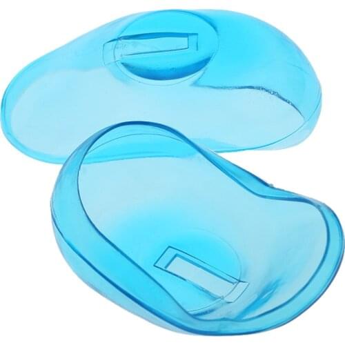 Earmuffs 1 pair Transprarent Silicone Ear Cover Hair Dye Shield Protect Salon Blue