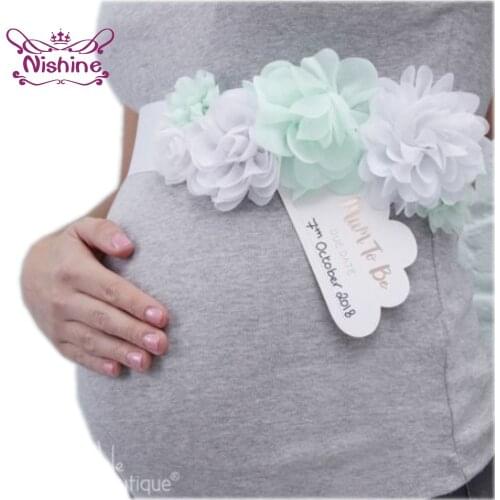 Nishine Fashion Handmade Chiffon Flowers Women Sash Adjustable Maternity Belts Party Dress Decoration Waistband Birthday Gifts