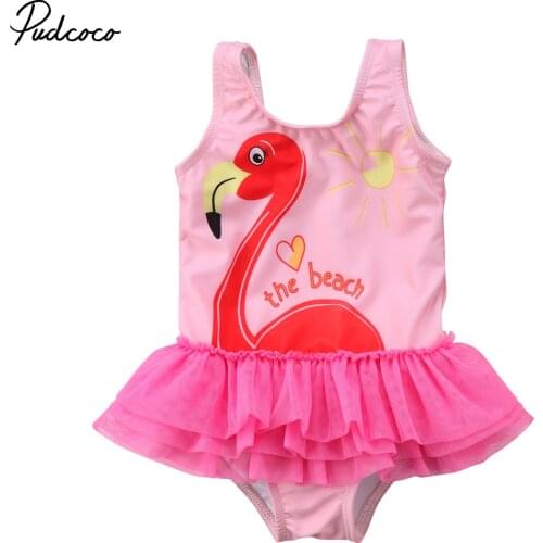 2018 Brand New Toddler Infant Child Kids Baby Girl Tankini Bikini Swimwear Swimsuit Bathing Suit Flamingo Beachwear 1-6Y