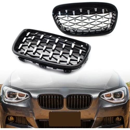 New Diamond Style Car ABS Front Kidney Grill Radiator Grille 2Pcs For BMW 1 Series F20 118i 120i 125i 2011 2012 2013 2014