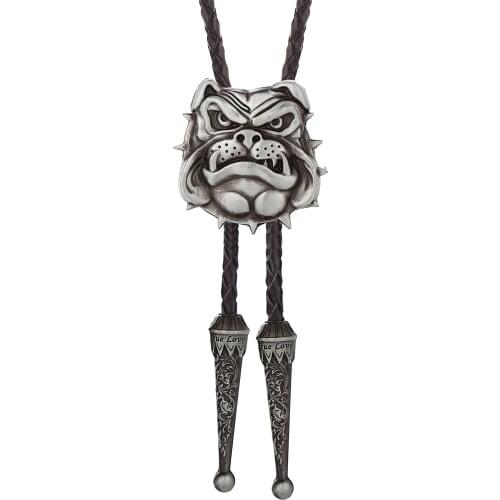 New Europe Popular Men Jewelry Dog Bolo Tie Leather Rope Vintage Bolo Necklace Neck Ties for Shirt Wholesale