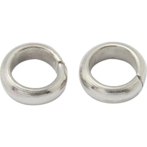 304 Stainless Steel Jumprings, Close but Unsoldered, Round, Size:about 6mm in diameter, 2mm thick, hole:4mm