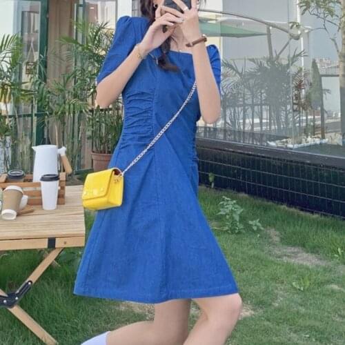 Голубые летние платья VOOCIEC China At AliExpress