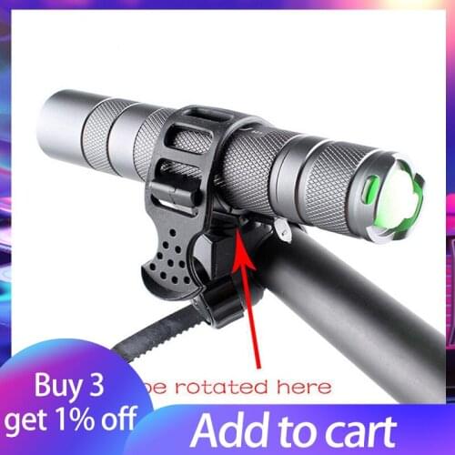 360 Degree Rotating Cycling Bike Light Holder MTB Bicycle Pump Flashlight Mount Bracket Flash Torch Holder Front Light Clip