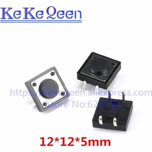 50Pcs/Lot 12x12x5 12x12x5MM Touch Button Micro Switch Direct Plug-in Self-reset 12*12*5mm keys button DIP 4PIN 12*12*5