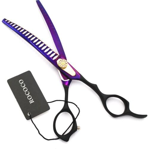 7.0 inch Downward Curved Pet Thinning Scissors Professional Dog Shark Thinning Shears Cat Grooming Hair Cut Tools