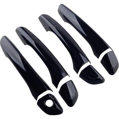 8Pcs/Set Car ABS Glossy Black Outer Door Handle Cover Trim Without Smart Hole Fit For Hyundai Elantra 2017 2018 2019 2020