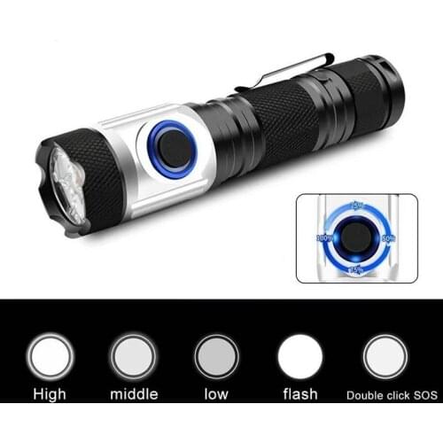 Aluminum Flashlight Lantern 18650 With Strong Light Usb Rechargeable Outdoor Riding Night Fishing Super Bright Flashlight