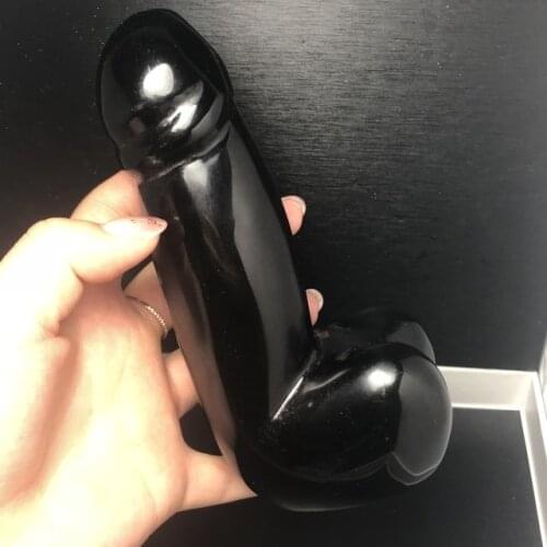 Large Long Natural Obsidian Quartz Crystal Massage Penis Wand Gemstone Yoni for Women Health Smooth Polished