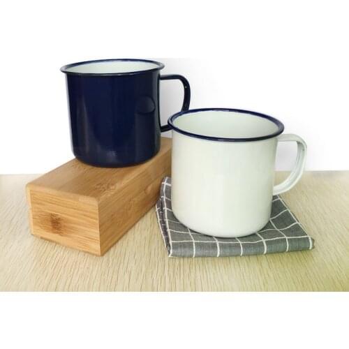 RUIDA Coffee Tea Cup Nostalgic Creative Vintage Lover Enamel Drinkware Coffee Cups Tea Cup Printed Coating Enamel