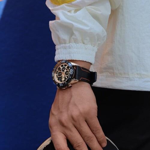 Luxury Brand NAVIFORCE Men‘s Chronograph Watch Waterproof Sports Military Quartz Wrist Watch Silicone Strap Watches for Men 2021