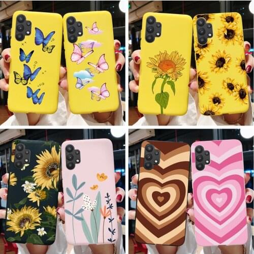 For Samsung Galaxy A32 A 32 4G 5G Cover Soft Silicone Cute Sunflower Couple Case For Samsung a32 Phone Cases Fundas Coque Cover
