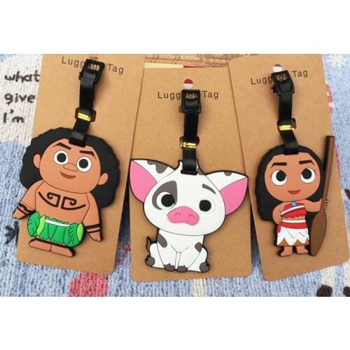 Disney Moana Anime Action Toy Figures Cartoon Products Accessories Luggage Tag Suitcase Unisex Gifts