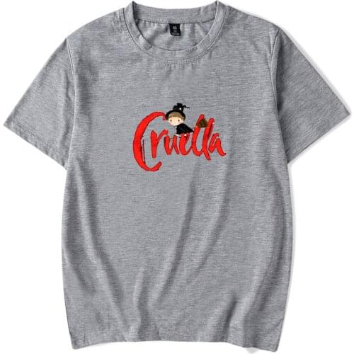Cruella Tshirt O-Neck Women-Clothing Men Tshirt Summer Short Sleeve Streetwear Kawaii Children Tees Simple vintage clothes