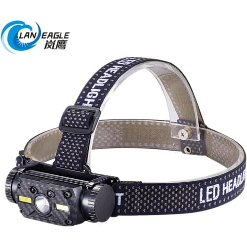 Inductive charging headlight glare night fishing head mounted COB D bright small lightweight long life floodlight