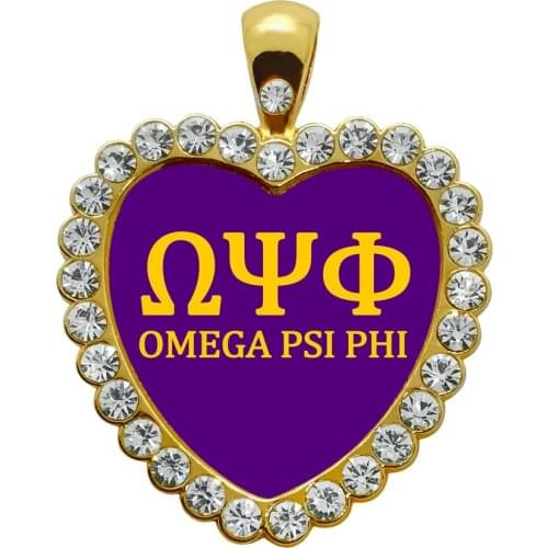 Exquisite large size heart-shaped metal enamel mirror sticker pattern charm PHI PSI fraternity society symbol DIY pendant