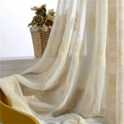 Jinyahome 1Pc 30% Shading Embroidered Tulle Yarn Voile Curtain Sheer Window Sliding Door Living Room Window Slidingdoor 1081