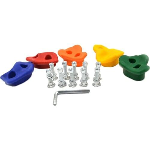 5pcs Climbing Stone Rocks with Metal Hardware Screw Set Hand Feet Holds Grip for Children Outdoor Climbing Game Fun Play Toy