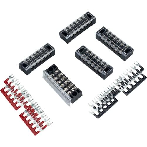 6P Screw Barrier Terminal Block 600V 15A + Fork Terminal Barrier Strips 450V 32A