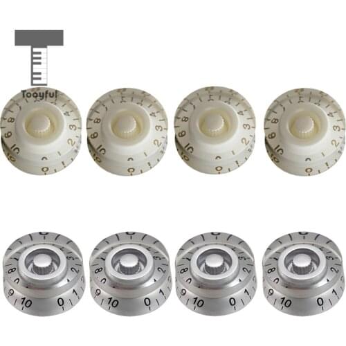 Tooyful 4Pcs Guitar Bass Volume Tone Speed Control Knob Button for LP SG Electric Guitar Parts