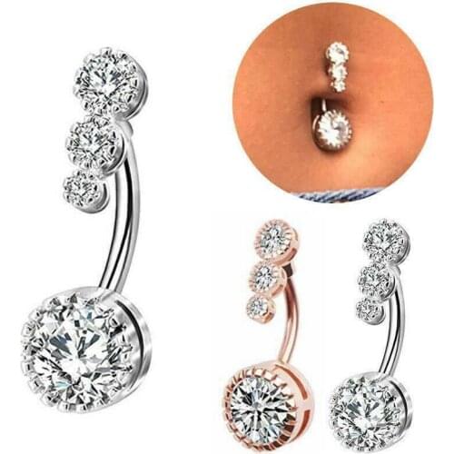 Crystal Fake Belly Button Piercing Navel Ring Zircon Drop Dangle Body Belly Piercing Jewelry For Women Beach Belly Navel Rings