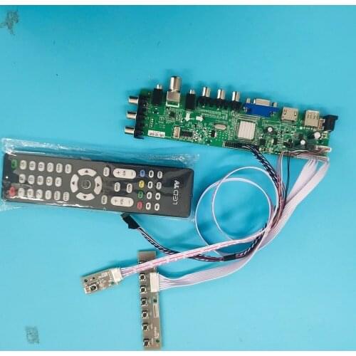 Kit For N140BGE-L41/N140BGE-L31 TV LVDS USB AV Signal controller board VGA LED HDMI digital WLED 40pin DVB-T remote 1366X768 14"
