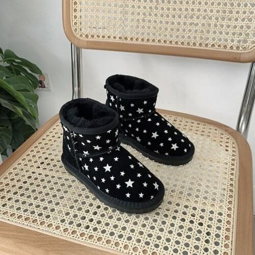 Dolakids Korean Version of Winter Childrens Boots for Girls and Boys Warm Boots with Velvet and Glow-Lit Baby Shoes
