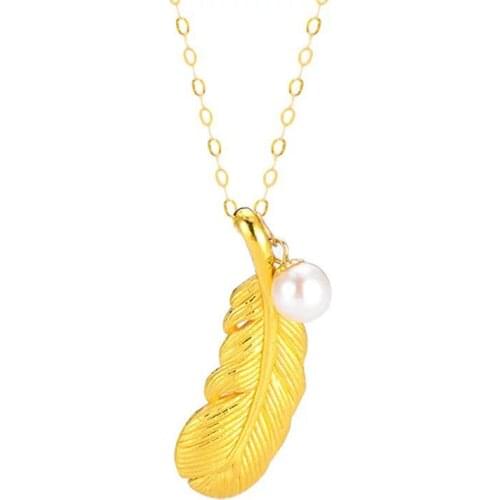MADALENA SARARA 6-7mm Freshwater Pearl 18K Gold Women Necklace Natural White Pearl Perfectly Round Pendant Necklace AU750 gold